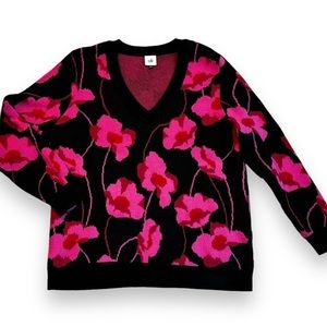 Cabi pink flowered sweater